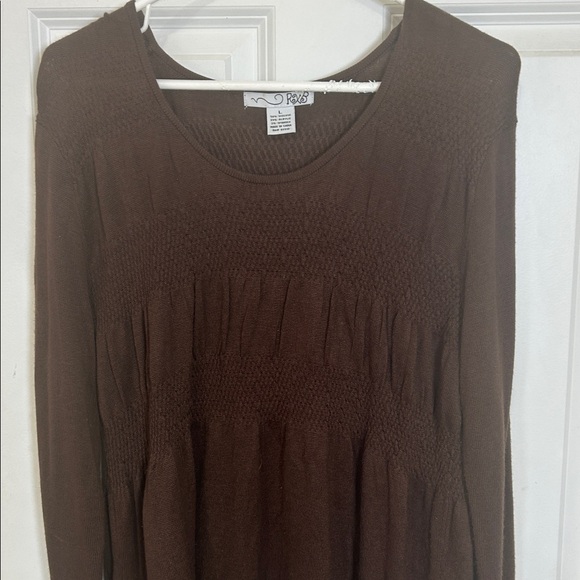 RXB scoop neck sweater size large chocolate brown - Picture 3 of 7